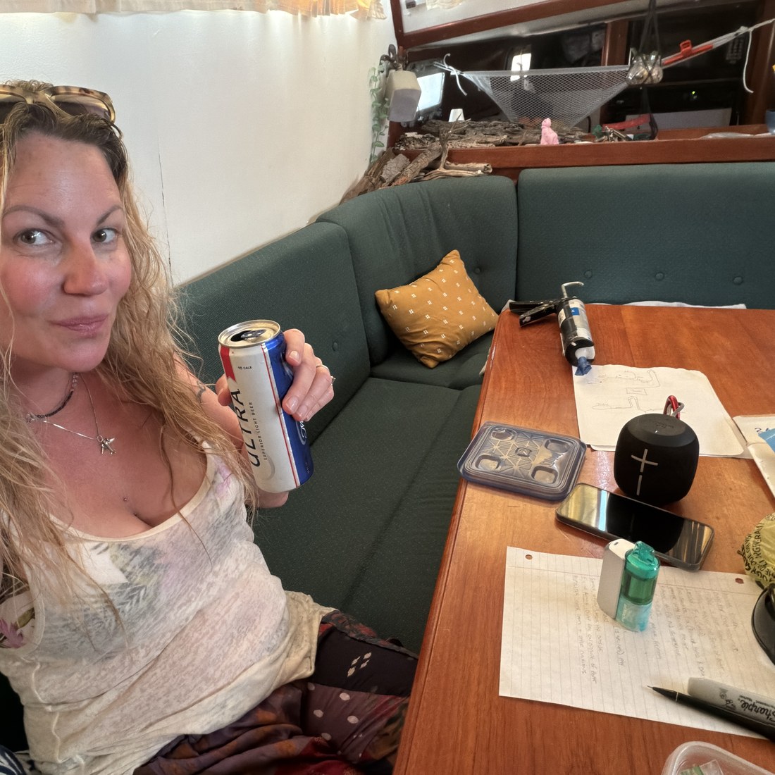 Jayme relaxing in the salon