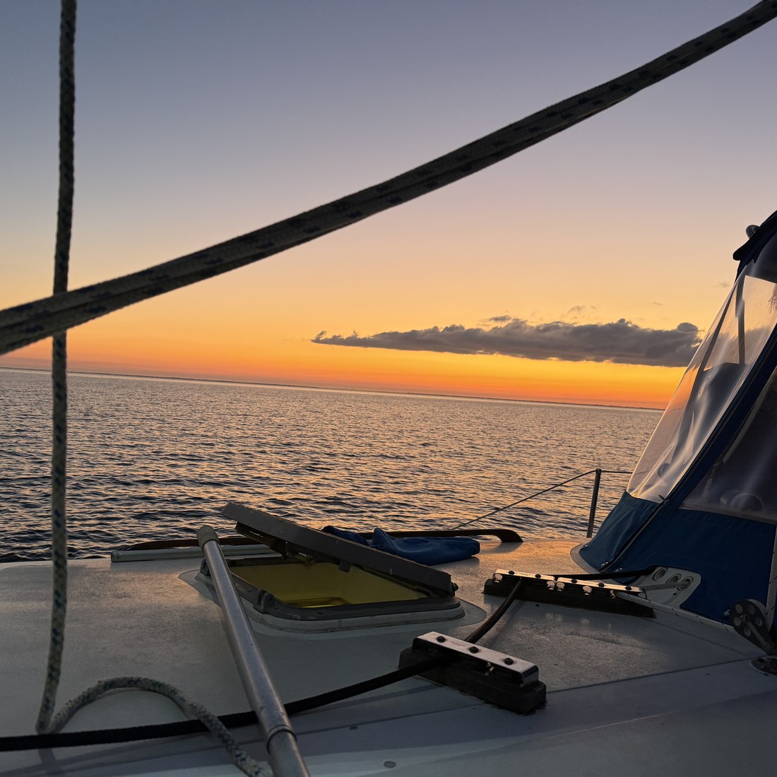 Sunset light through the rigging